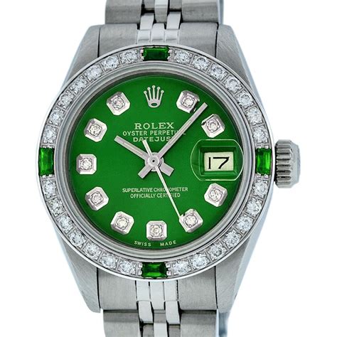 green rolex watch womens|rolex green face price.